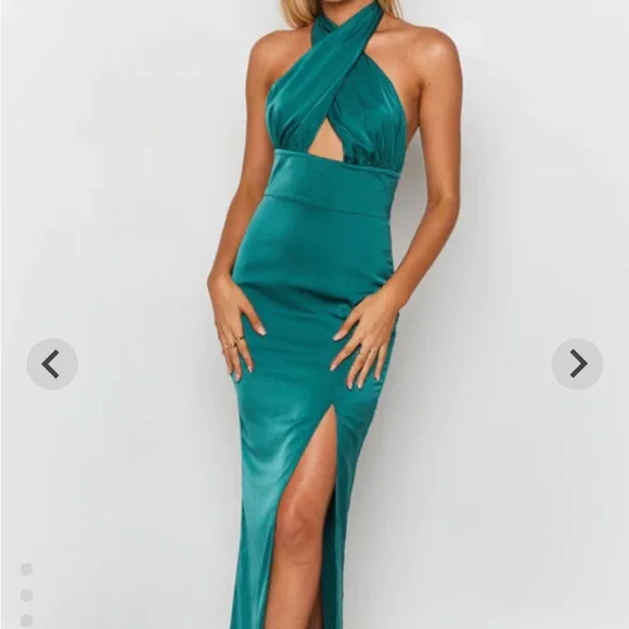 slim fit dress slacks Maiah Emerald Green Sequin Maxi Dress - US 18